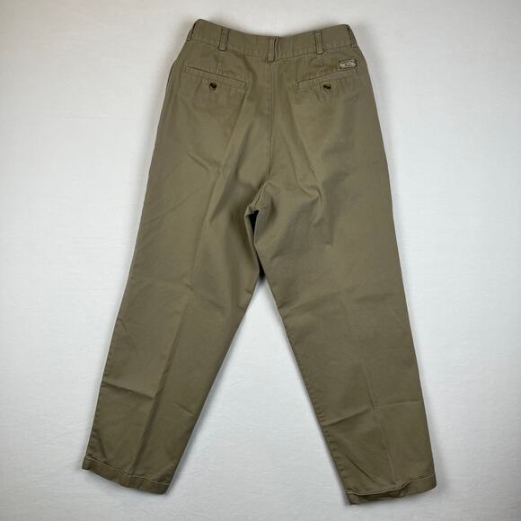 VTG‎ Bugle Boy Pants Mens 31x30 Tan Baggy Pleated Khakis Y2K 80s 90s Tapered - Picture 11 of 12
